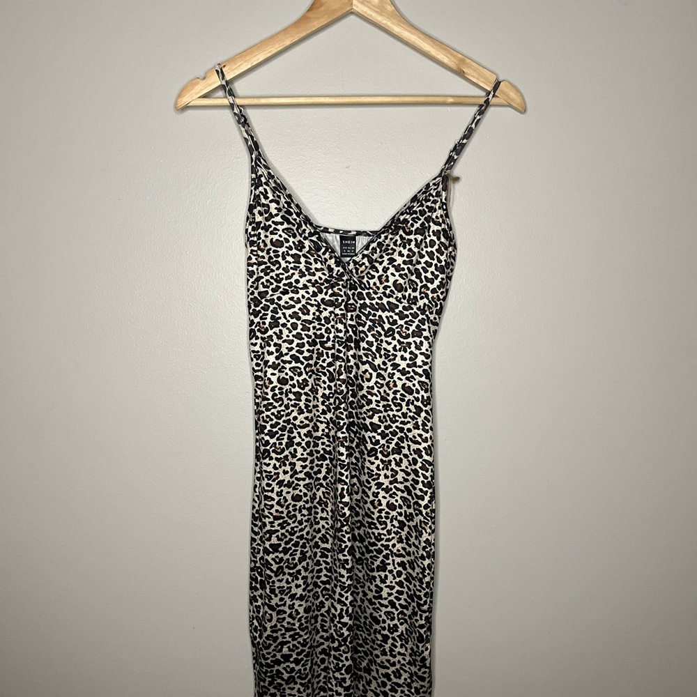 SHEIN Black and White Slip Midi Dress